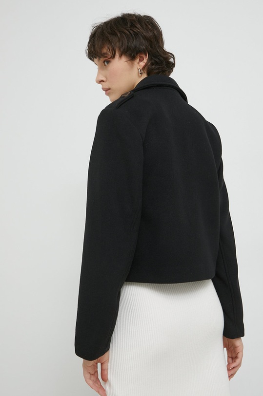 Îmbrăcăminte Abercrombie & Fitch geaca din amestec de lana KI144.2266.900 negru