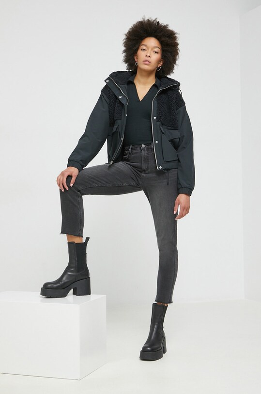 Abercrombie & Fitch rövid kabát KI144.2269.900 fekete AW22