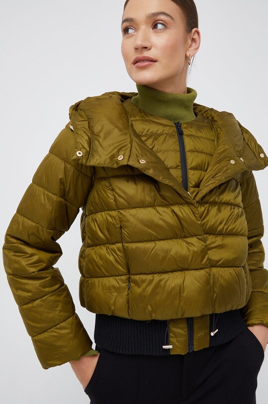 Куртка Sisley з капюшоном зелений 20JBLN00Z.80T