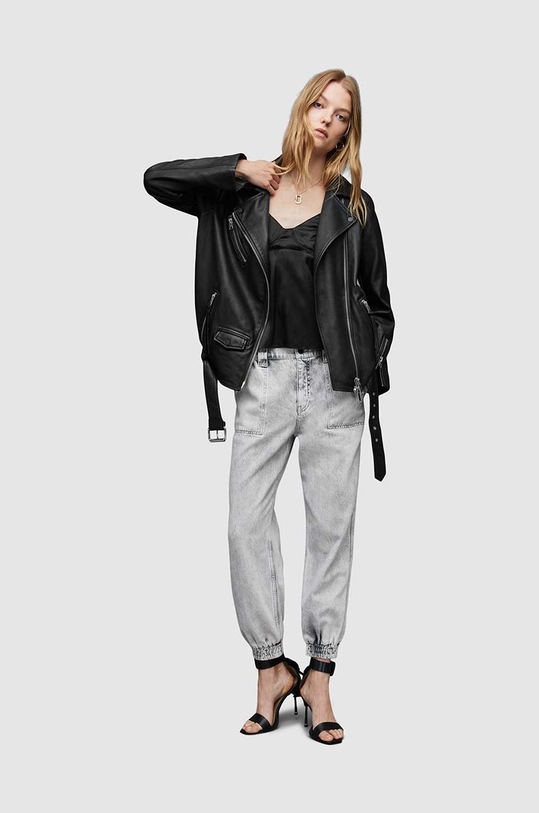 Îmbrăcăminte AllSaints geaca ramones de piele WL029X negru