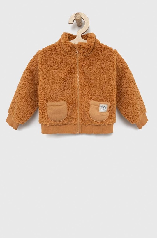 United Colors of Benetton bluza dziecięca z kapturem brązowy 3UC6G501G.P