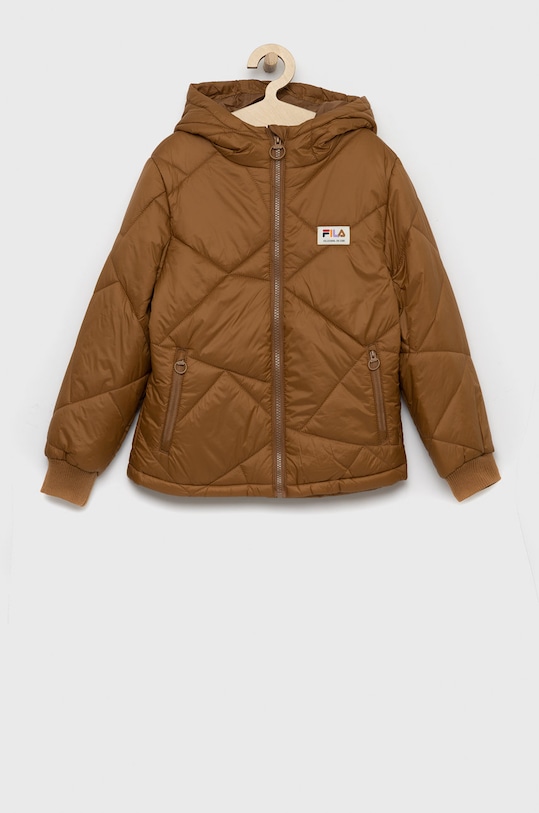 Dětská bunda Fila s podšívkou hnědá FAT0145