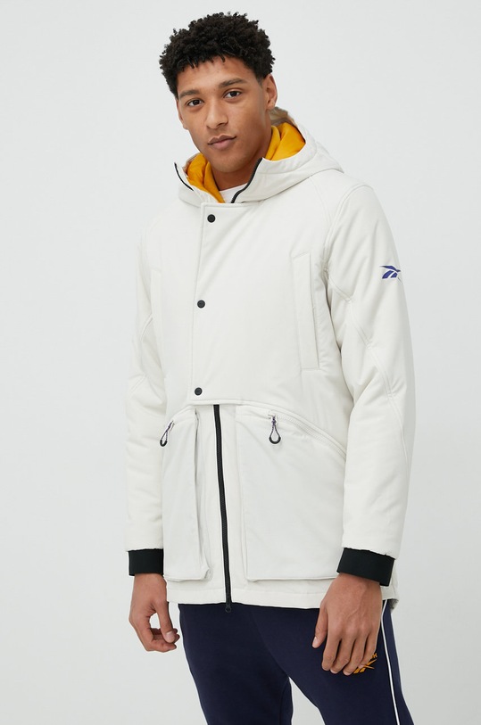 Sportovní bunda Reebok Thermowarm + Graphene s podšívkou béžová HI4490