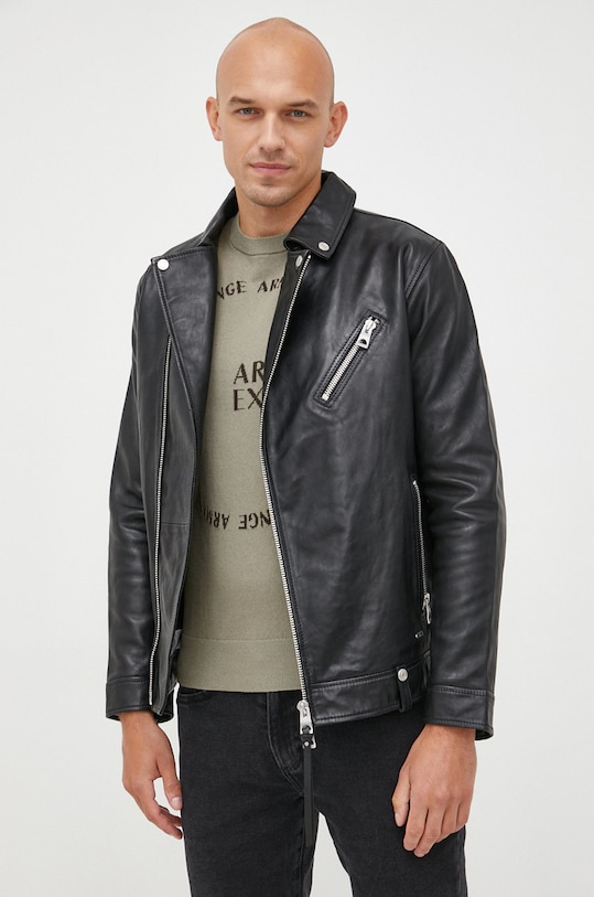 Шкіряна куртка Guess M2YL12.L0QN0 чорний AW22