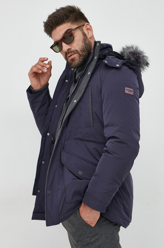 Guess parka puchowa pozostałe granatowy M2BL45.WEZJ2