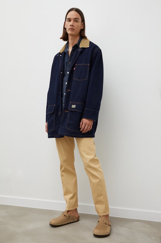 Levi's geaca din amestec de lana necaptusit bleumarin A3207.0000