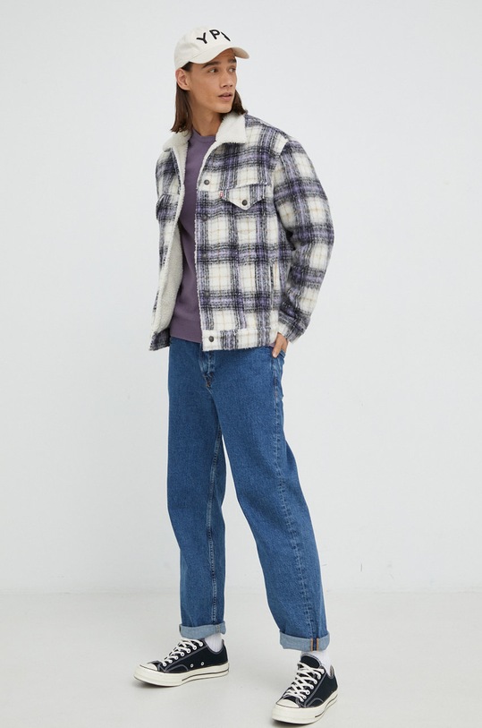 Bunda s příměsí vlny Levi's 79129.0024 fialová AW22