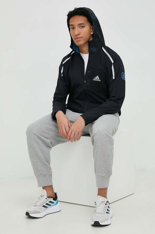 Куртка для бега adidas Performance Run For The Ocean с капюшоном чёрный HM1212