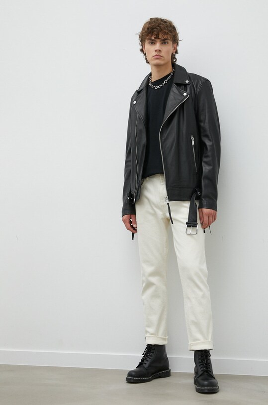 Шкіряна куртка Young Poets Society Joe Heavy 107373 чорний AW22