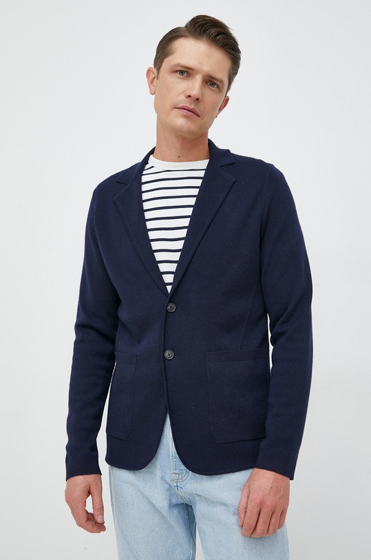 Vlněná bunda Paul Smith směs námořnická modř M1R.580X.J01795