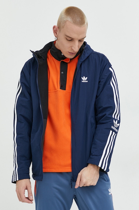 Adidas Originals geacă reversibilă cu captuseala albastru HL9188