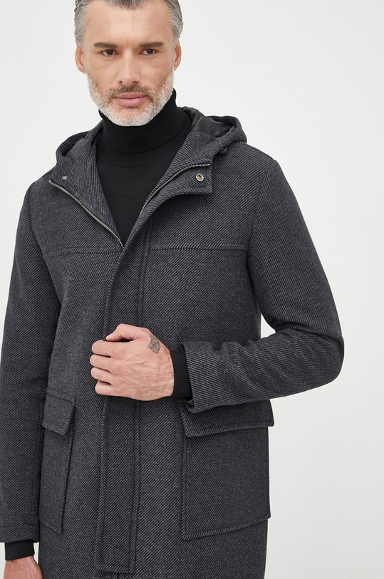 Vlněná bunda Sisley černá 2NANSN00P.901