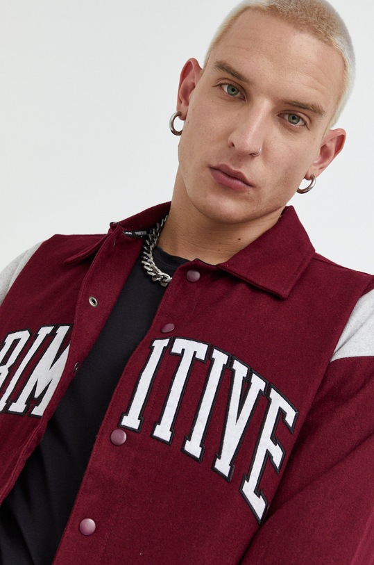 Vunena jakna Primitive vuna bordo pa322143.bur