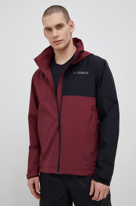 adidas TERREX kurtka przeciwdeszczowa Multi pozostałe bordowy HI1625