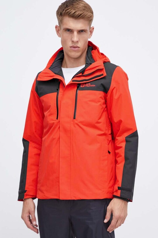 Куртка outdoor Jack Wolfskin Jasper 3in1 с утеплением красный 1115261