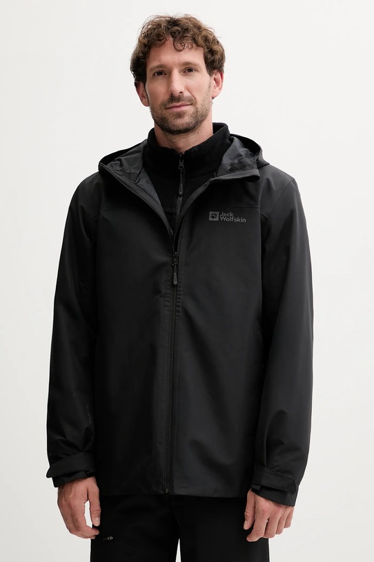 Μπουφάν Jack Wolfskin Taubenberg 3in1 άλλο μαύρο 1115311