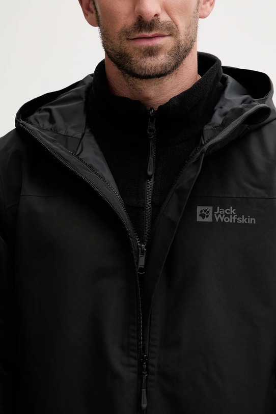 Μπουφάν Jack Wolfskin Taubenberg 3in1 μαύρο 1115311