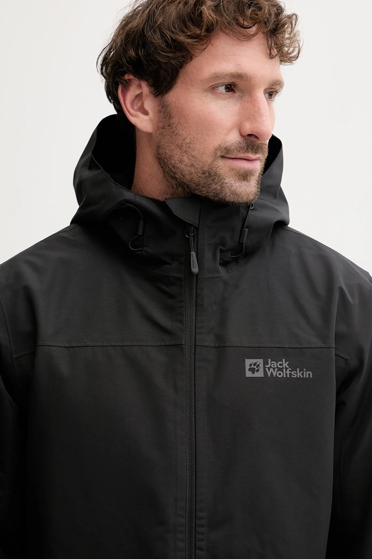 Μπουφάν Jack Wolfskin Taubenberg 3in1 1115311 μαύρο