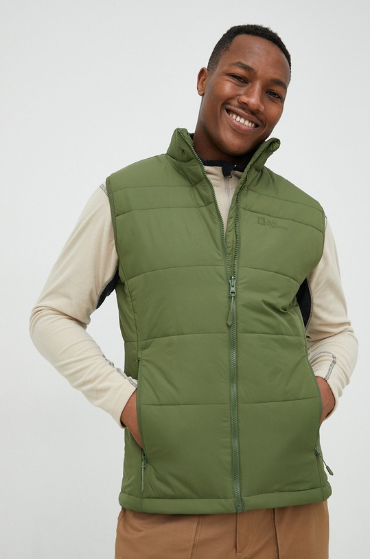 Jack Wolfskin bezrękawnik sportowy Bergland Ins bez kaptura zielony 1206901