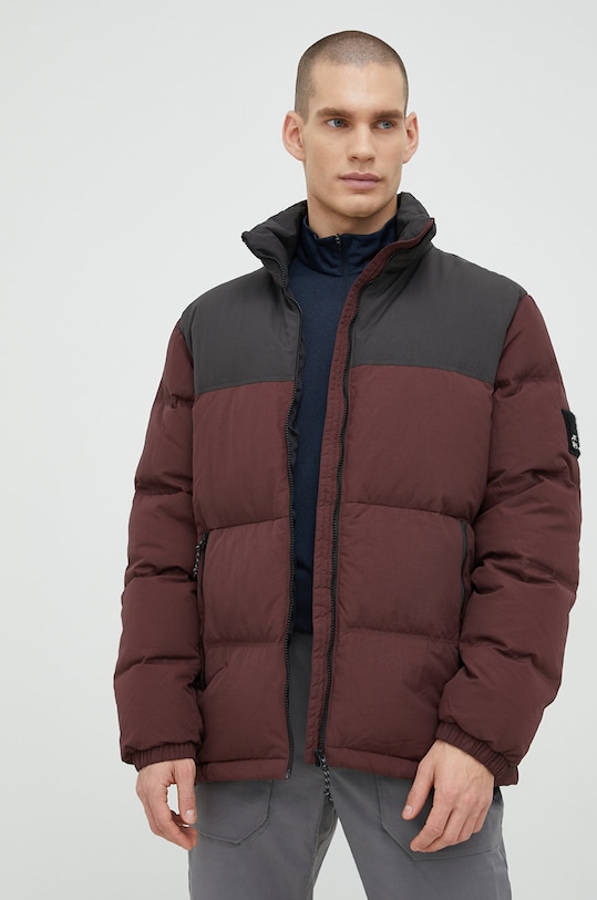 Péřová bunda Jack Wolfskin s podšívkou burgundské 1206911