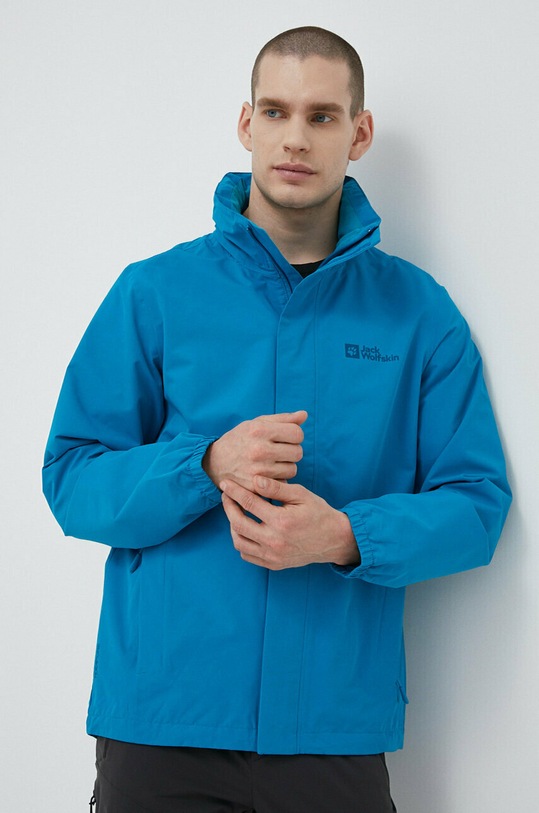 Куртка outdoor Jack Wolfskin Stormy Point з капюшоном блакитний 1111142