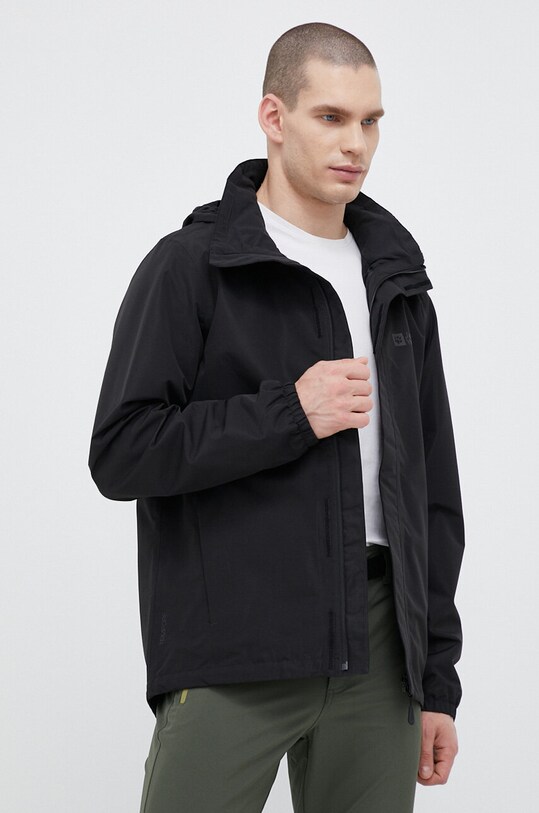 Μπουφάν Jack Wolfskin Stormy Point μαύρο 1111142