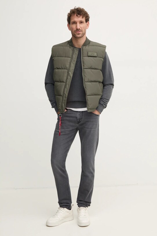 Alpha Industries vestă Puffer Vest 118109.142 verde AW22