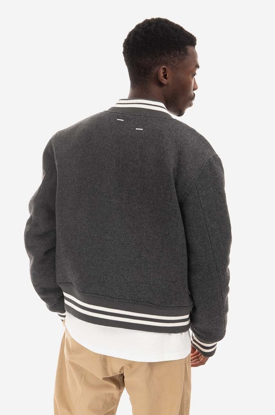 Filling Pieces kurtka bomber z domieszką wełny Varsity Jacket szary 81422201874