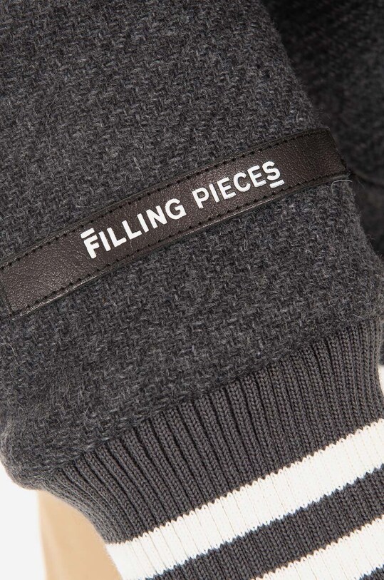 Filling Pieces kurtka bomber z domieszką wełny Varsity Jacket 81422201874 szary