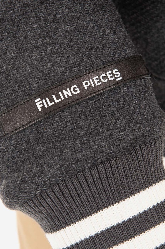 Filling Pieces kurtka bomber z domieszką wełny Varsity Jacket 81422201874 szary