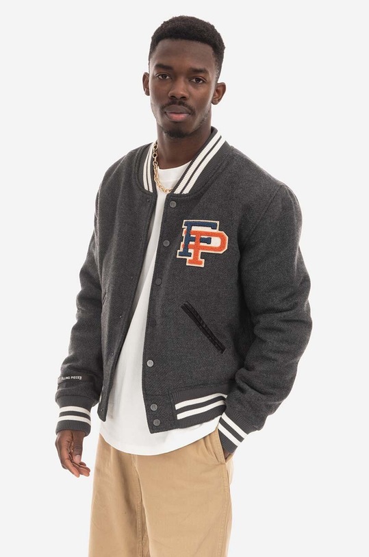 Filling Pieces kurtka bomber z domieszką wełny Varsity Jacket 81422201874