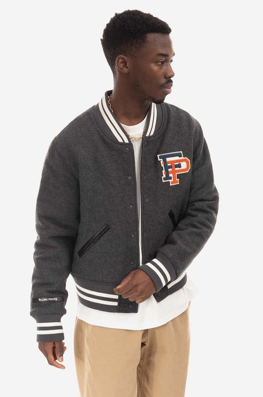 Filling Pieces kurtka bomber z domieszką wełny Varsity Jacket 81422201874