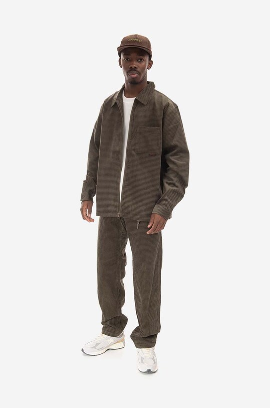 Gramicci kurtka bawełniana Grid Cord Zip Shirt G2FM.J022 zielony AW22