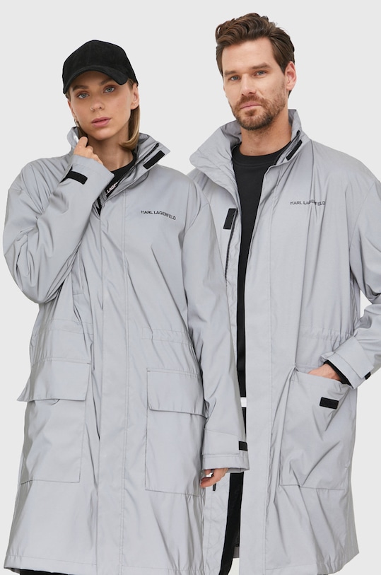 Karl Lagerfeld parka 225W1580 nieocieplane srebrny 225W1580