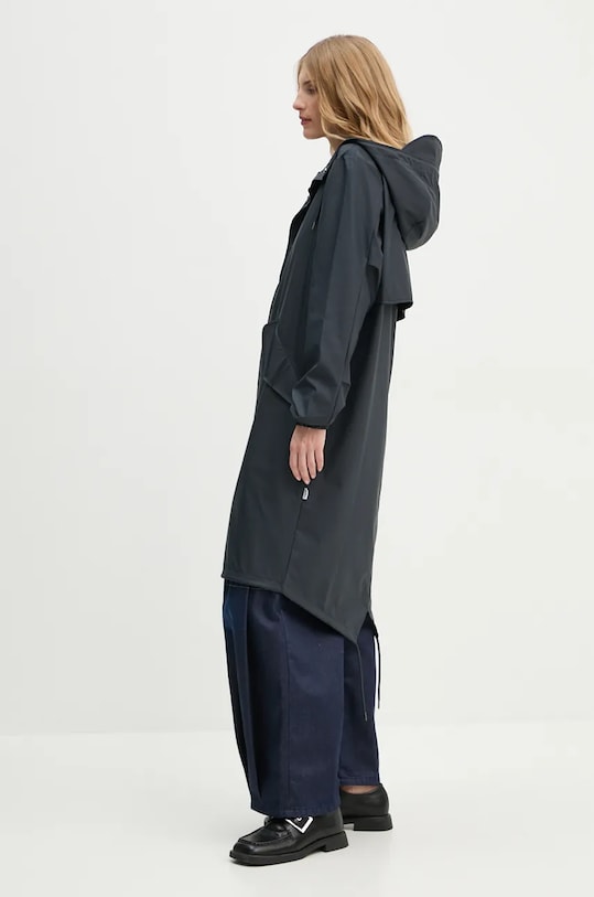 Противодождевая куртка Rains 18140 Fishtail Parka с капюшоном тёмно-синий 18140.47