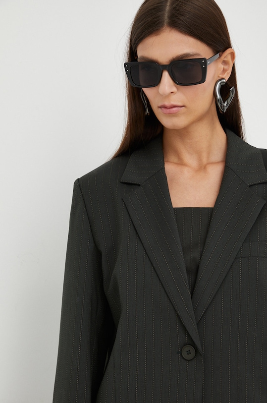 Піджак з домішкою вовни Gestuz з підкладкою зелений 10906489