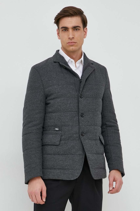 BOSS kurtka z domieszką wełny 50479666 szary AW22