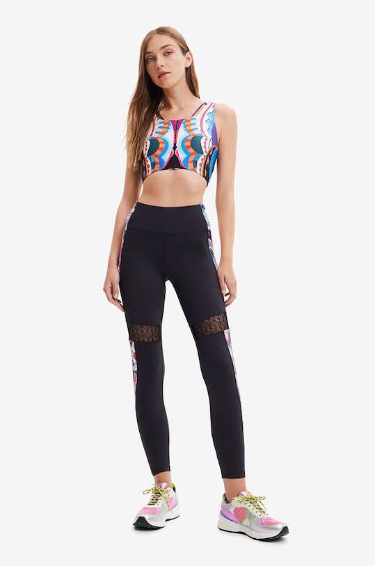 Desigual legginsy wzorzyste czarny 22WWKK13
