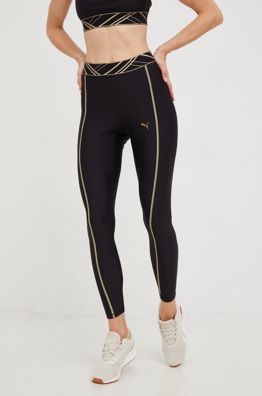Puma leggins de antrenament Deco Glam tricotaj negru 522256