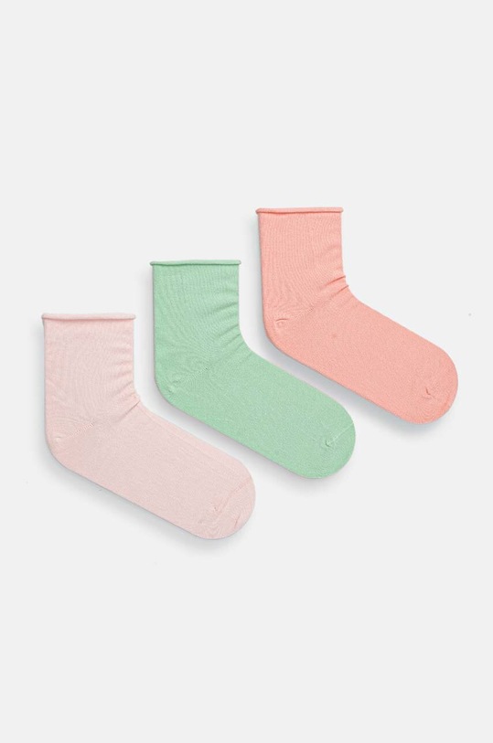United Colors of Benetton sosete 3-pack sosete lungi roz 6AO3E2155.916