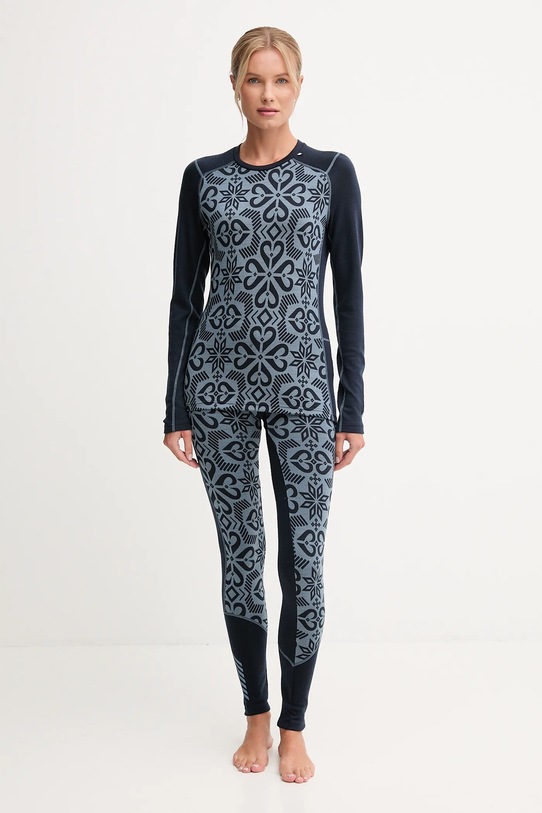Helly Hansen legginsy funkcyjne Lifa Merino Midweight 49411 granatowy AW25