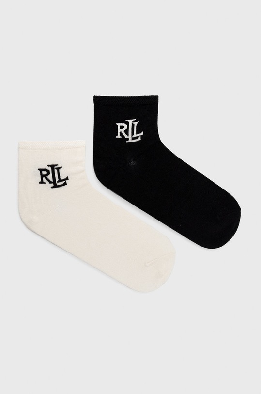 Hodvábne ponožky Lauren Ralph Lauren (2-pak) dlhé ponožky čierna 454897521002