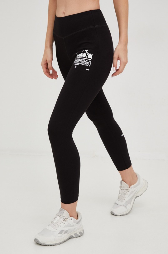 Diadora legginsy z elastanem czarny 502.179484