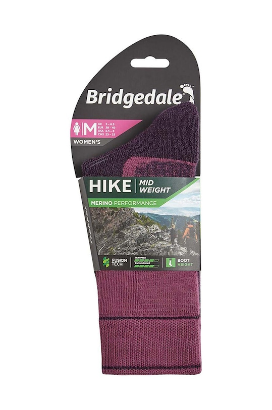 Чорапи Bridgedale Midweight Merino Performance 710644 розов AW22