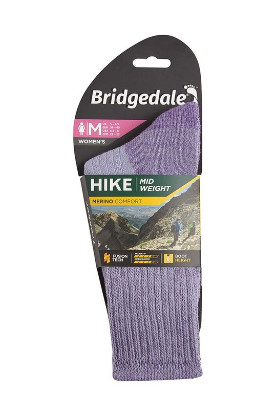 Ponožky Bridgedale Midweight Merino Comfort 710627 fialová AW23