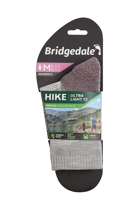 Чорапи Bridgedale Ultralight T2 Merino Performance 710101 сив AW23
