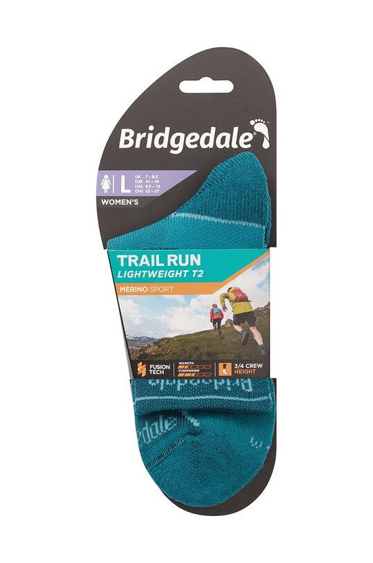Odzież Bridgedale skarpetki Lightweight T2 Merino Sport 710200 turkusowy