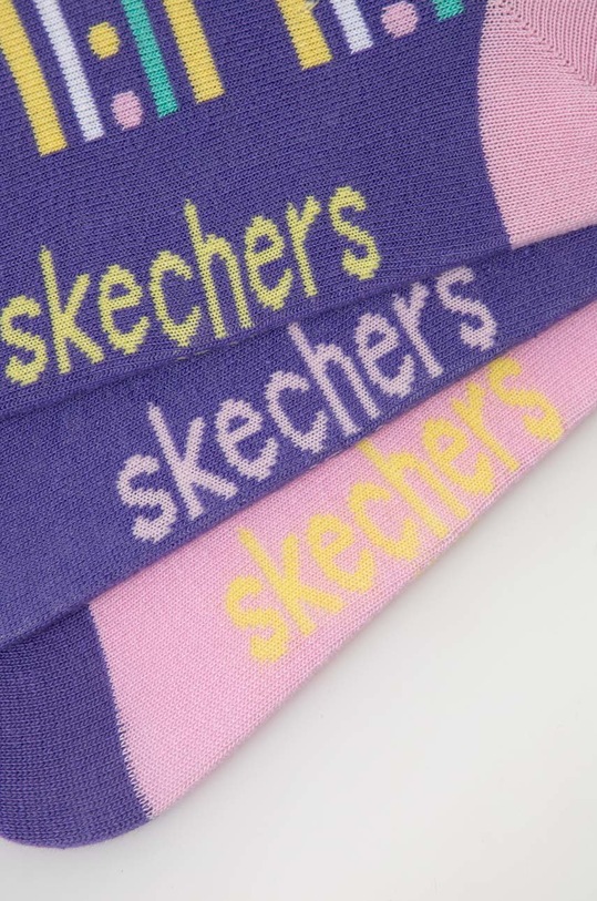 Skechers skarpetki dziecięce 3-pack SK41083 fioletowy AW22