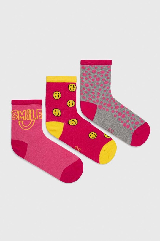 Dětské ponožky Skechers 3-pack dlouhé ponožky růžová SK41084