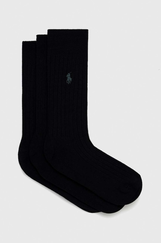 Ponožky Polo Ralph Lauren 3-pak dlhé ponožky čierna 449653754001